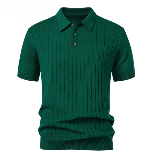 Stripe Knit Polo Shirt